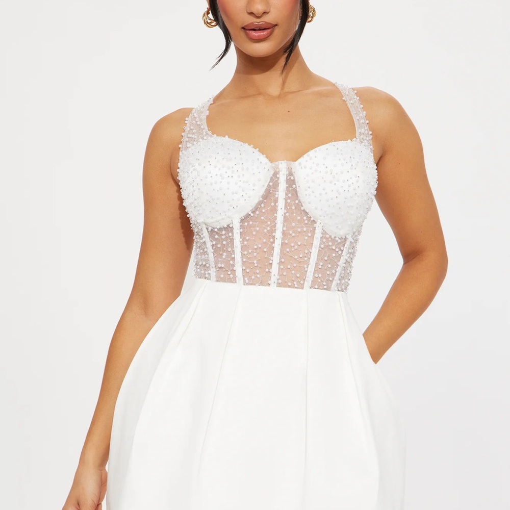 White beaded dress